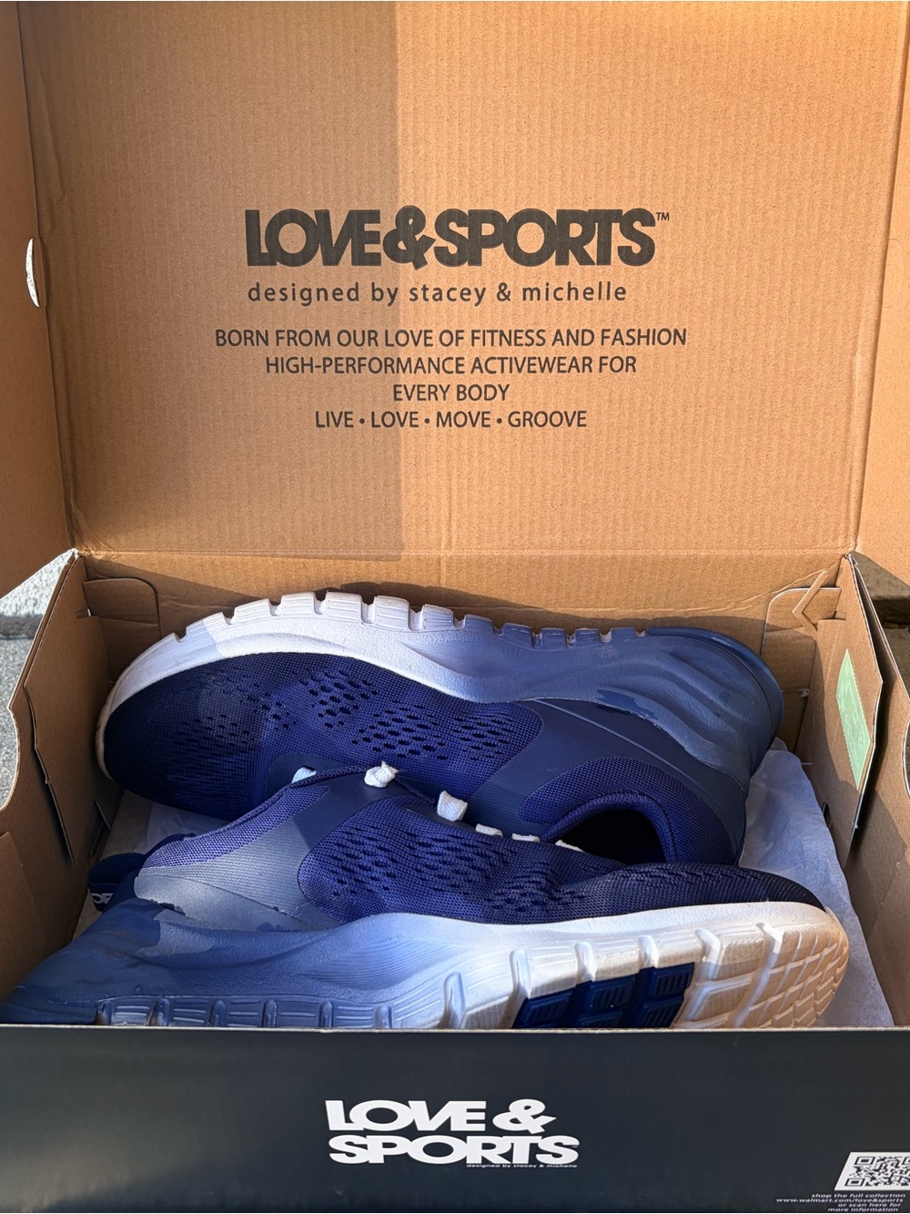 Love & Sports Women's Navy Athletic Sneakers with White Accents